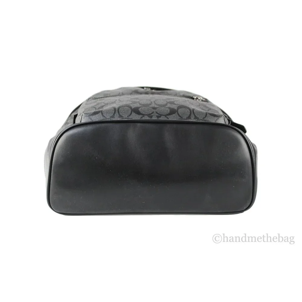 NEW Coach Men's West Large Backpack Charcoal Black Signature Coated Canvas NWT - Picture 9 of 9